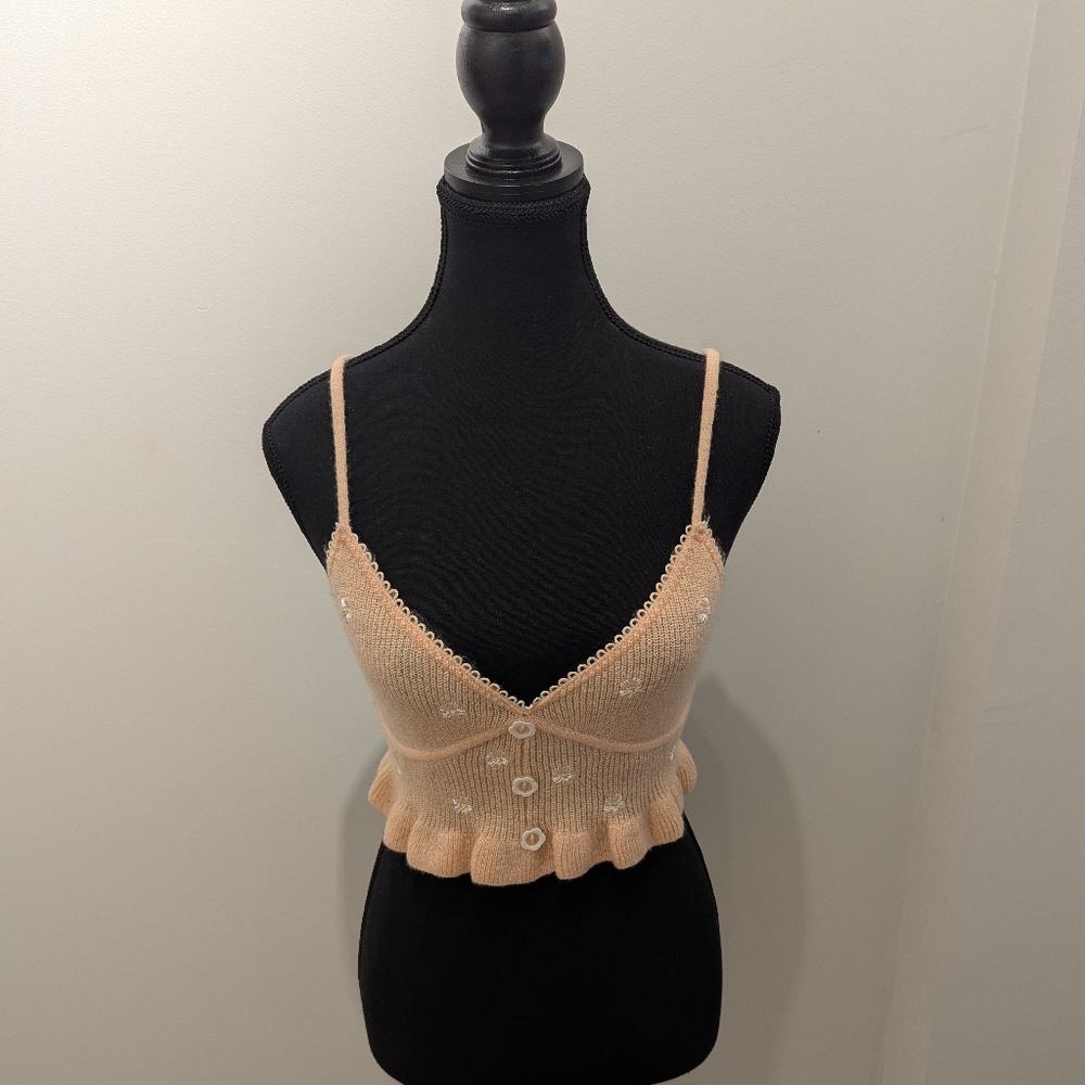 For Love And Lemons - Coral Knit Bralette/Tank